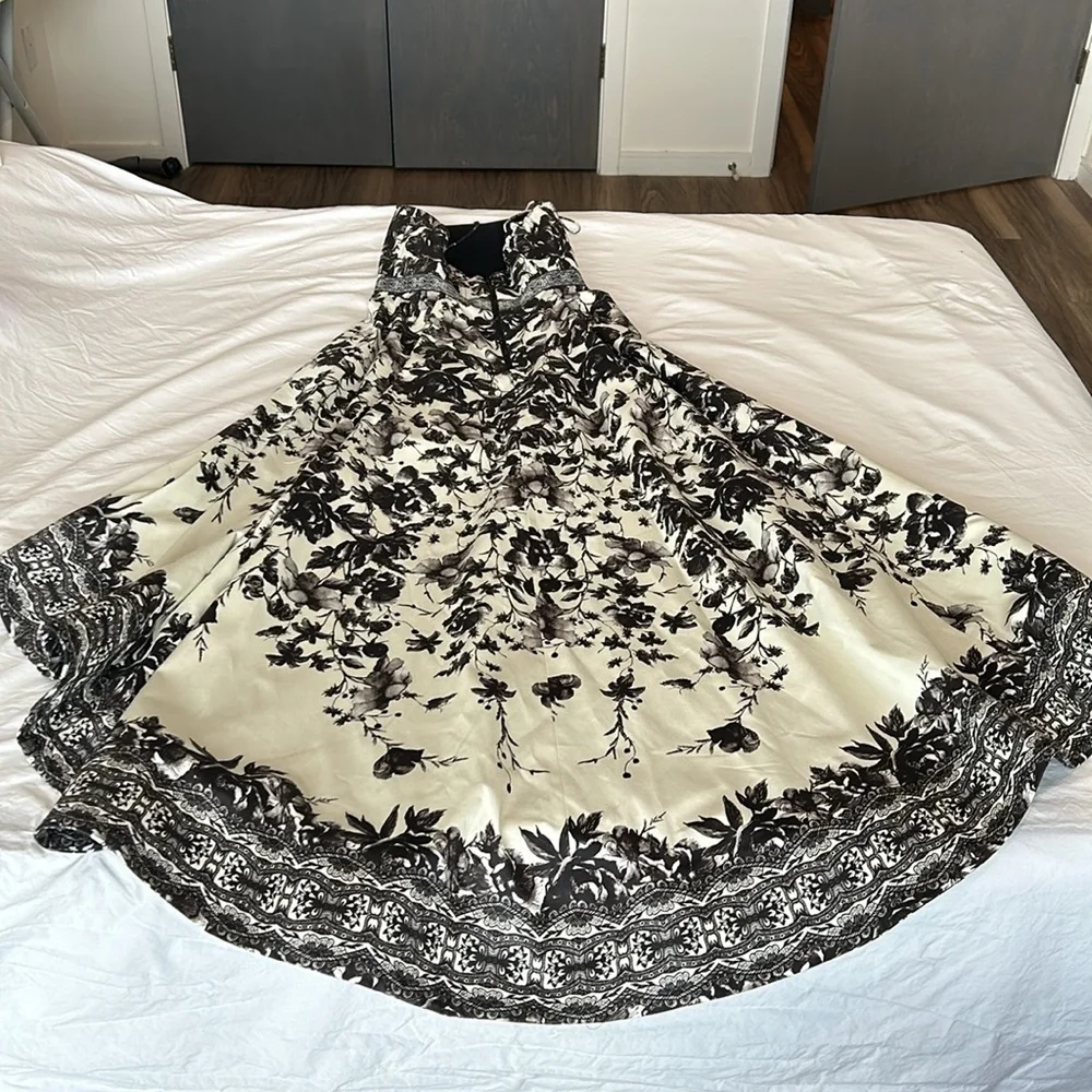 NWT!!! Alice & Olivia Florence High Low Gown Maxi w/Elevated Floral Print - Picture 14 of 15